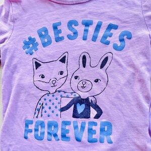 5/$20💥NEW #Besties Forever Tee, Best Friends, Lilac, Bunny Fox, Long Sleeves